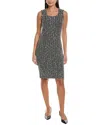 St John Donna Wool-blend Sheath Dress In Black