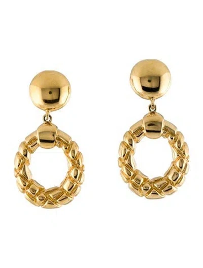 Pre-owned St John Door Knocker Clip-on Drop Earrings In Multi