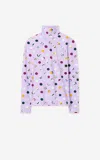 St John Dot Print Nuda Turtleneck In Purple