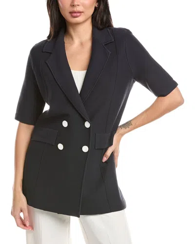 St John St. John Double Breast Knit Blazer In Purple