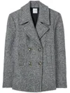 St John Double-breasted Felted Blazer In Grey