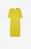 St John Double Rib Short Sleeve Dress In Chtr