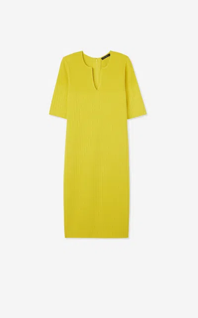 St John Double Rib Short Sleeve Dress In Chtr
