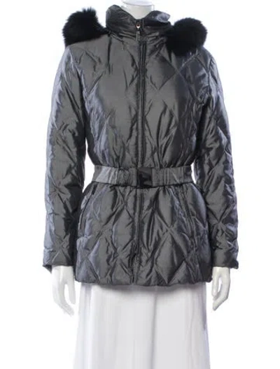 Pre-owned St John Down Coat In Gray