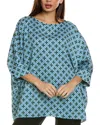 St John Draped Blouse In Blue