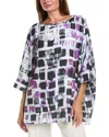 St John Abstract Windowpane Print Top In Grey