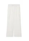 St John Satin Crepe Wide-leg Trouser Pants With Button Detail In Chalk