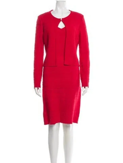 Pre-owned St John Dress Set In Red