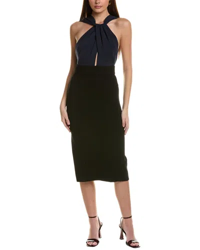 St John St. John Dress-silkbleandheavygerogette In Black