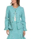 St John St. John Edge To Edge Tweed Jacket In Blue