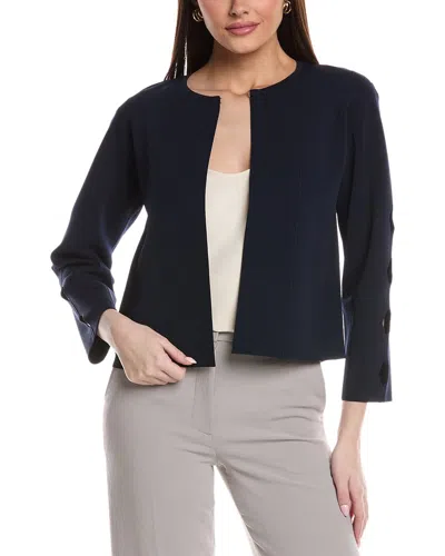 St John St. John Elascose Half Milano Knit Jacket In Blue