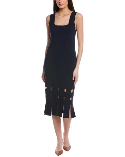 St John St. John Elascose Half Milano Knit Midi Dress In Blue