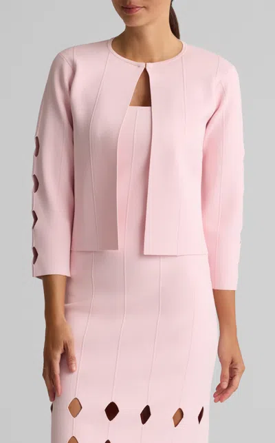 St John Elascose Knit Half Milano Jacket In Pink