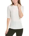 St John St. John Elbow-sleeve Stretch Top In White