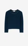 St John Embellished Crewneck Sweater In Junp