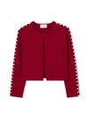 St John Embellished Milano Knit Topper In Haute Red