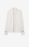 St John Embossed Floral Blouse In Pebc