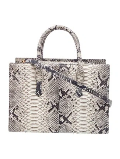 Pre-owned St John Embossed Leather Top Handle Bag In Multi