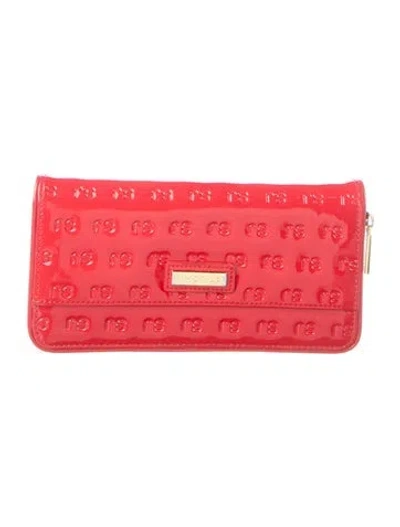 Pre-owned St John Embossed Leather Wallet In Red