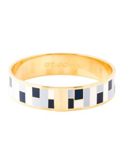 Pre-owned St John Enamel Bangle Bracelet, 8" In Multi