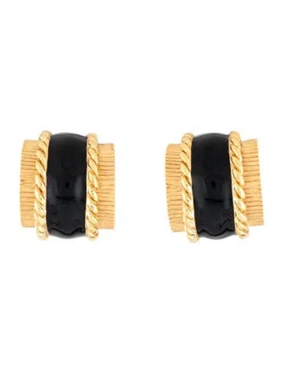 Pre-owned St John Enamel Clip On Earrings In Multicolor