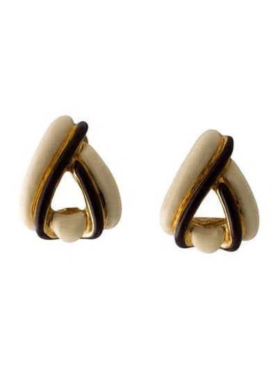 Pre-owned St John Enamel Clip-on Earrings