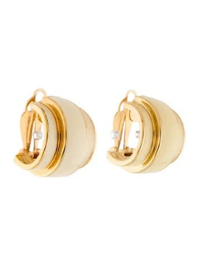 Pre-owned St John Enamel Clip-on Earrings In Multi