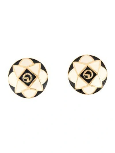 Pre-owned St John Enamel Clip-on Earrings In Multi