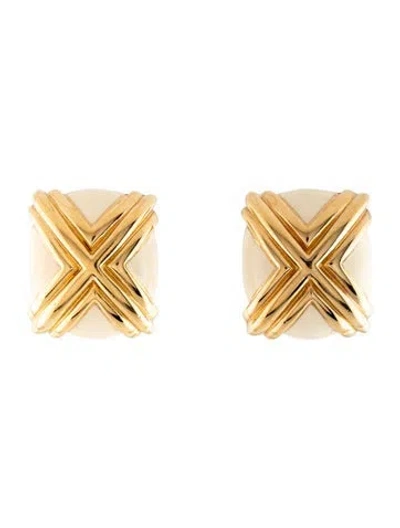Pre-owned St John Enamel Clip-on Earrings In Multicolor