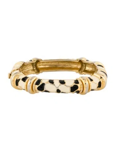 Pre-owned St John Enamel Hinged Bangle Bracelet, 7.25" In Multi