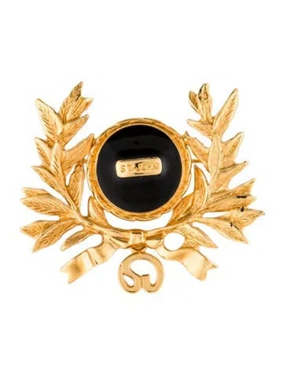 Pre-owned St John Enamel Logo Emblem Crest Brooch In Multi