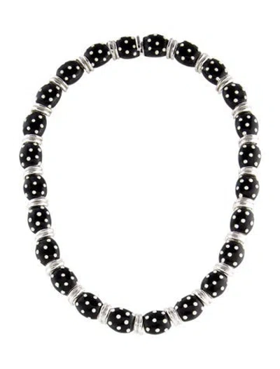 Pre-owned St John Enamel Polka Dot Collar Necklace, 17.5" In Multi
