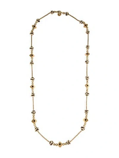 Pre-owned St John Enamel Station Necklace, 31" In Multi