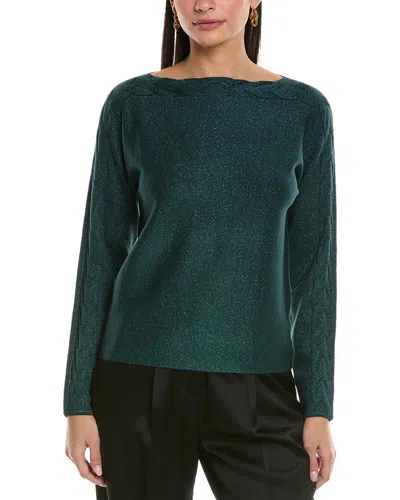 St John Engineered Sweater In Green