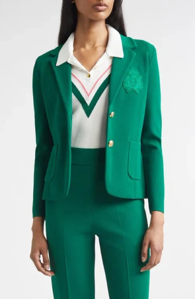 St John St. John Erin Santa Roma Milano Stitch Sport Jacket In Green