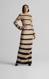 St John Etta Gown In Stripe Sequin Knit In Multi