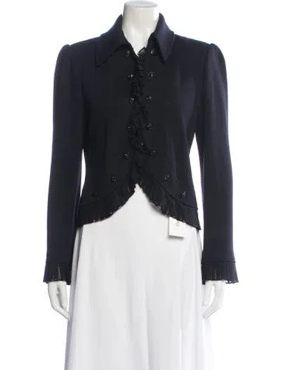 Pre-owned St John Evening Jacket In Black/blue