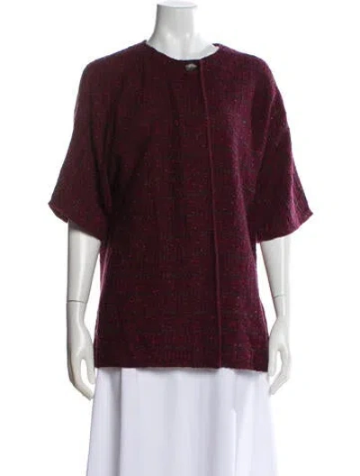 Pre-owned St John Evening Jacket In Burgundy