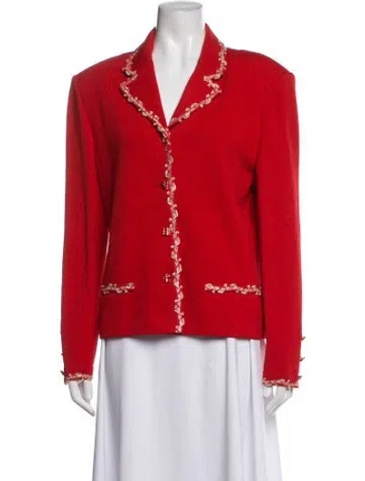 Pre-owned St John Evening Jacket In Metallic/red