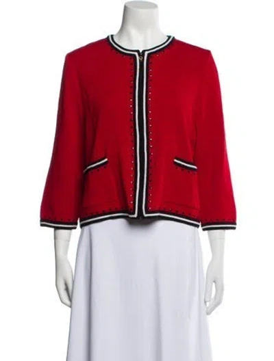 Pre-owned St John Evening Jacket In Red
