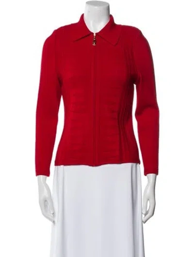 Pre-owned St John Evening Jacket In Red