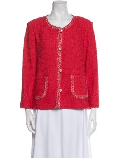 Pre-owned St John Evening Jacket In Red