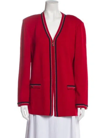 Pre-owned St John Evening Jacket In Red
