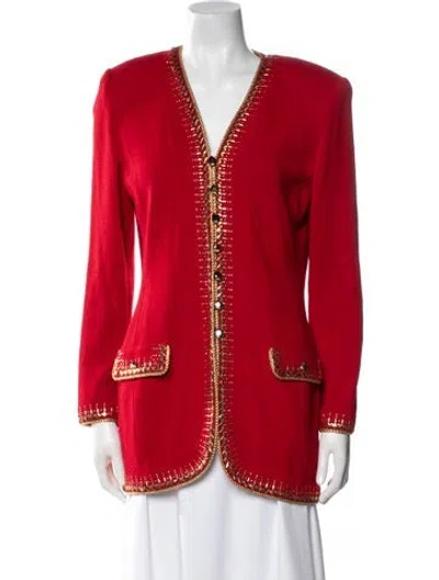 Pre-owned St John Evening Jacket In Red