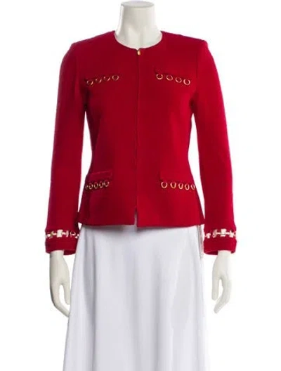 Pre-owned St John Evening Jacket In Red