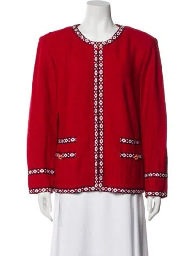 Pre-owned St John Evening Jacket In Red