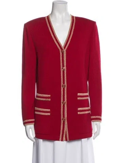 Pre-owned St John Evening Jacket In Red