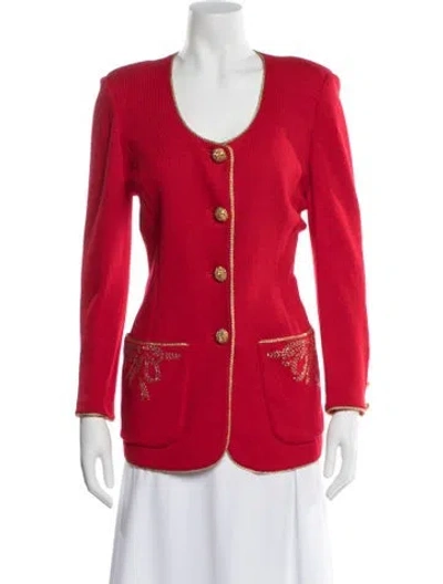 Pre-owned St John Evening Jacket In Red