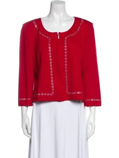 Pre-owned St John Evening Jacket In Red