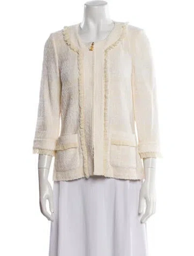 Pre-owned St John Evening Jacket In White